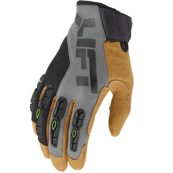 Lift Safety HANDLER Glove GreyBlack Dual Layer Fused Silicone PalmFingers - GHR-17YBRM