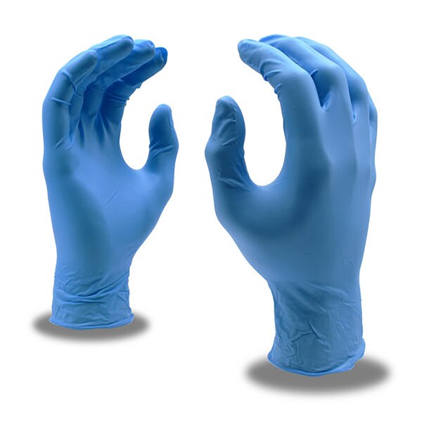 Cordova Nitri-Cor Platinum, Disposable Gloves, 8 mil Palm, Nitrile, Powder-Free, L, 12 PK, Blue - 4097L