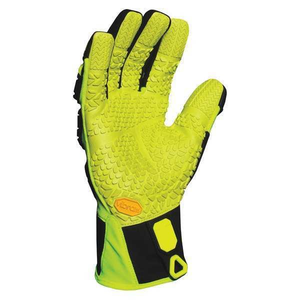Ironclad Performance Wear Anti-Vibratn Gloves, 2XL, Grn/Blk/Yllw, PR - VIB-RIG-06-XXL