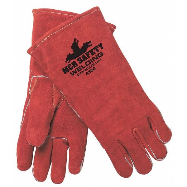Mcr Safety Welding Welding Gloves, Gauntlet Cuff, Straight Thumb, Premium Cowhide, XL, 12 PK - 4320
