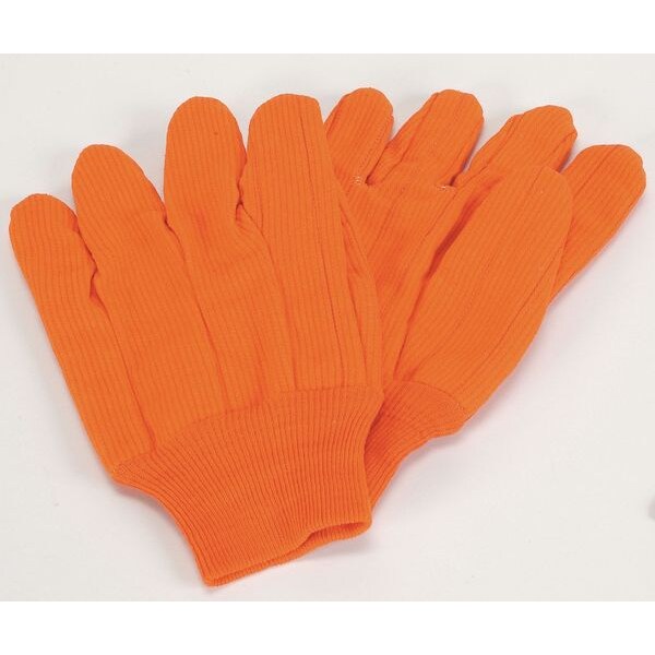 Condor Knit Gloves, Cotton/Polyester, None Uncoated, Knit, High-Visibility Orange, 1 PR - 4NMU6