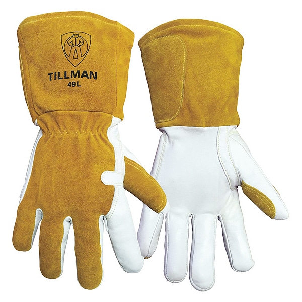 Tillman 49 Gloves, Gauntlet Cuff, Keystone Thumb, Premium Goatskin, L, 1 PR - 49L