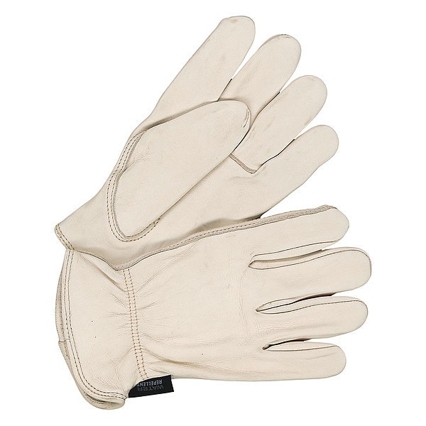 Bdg Leather Drivers Gloves, Shirred Slip-On Cuff, Keystone Thumb, Tan, L, 1 PR - 20-1-288-L