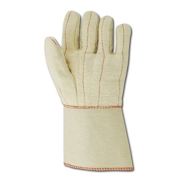 Magid Textile Gloves, Cotton, Gauntlet Cuff Natural, XL, 12 PK - 198JKGT