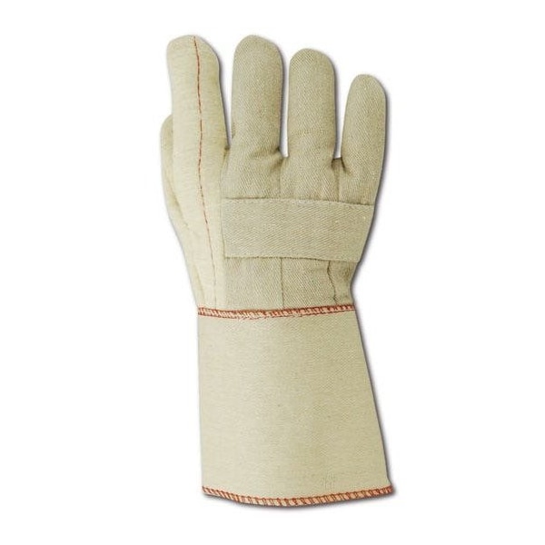 Magid Textile Gloves, Cotton, Gauntlet Cuff Natural, XL, 12 PK - 198JKGT