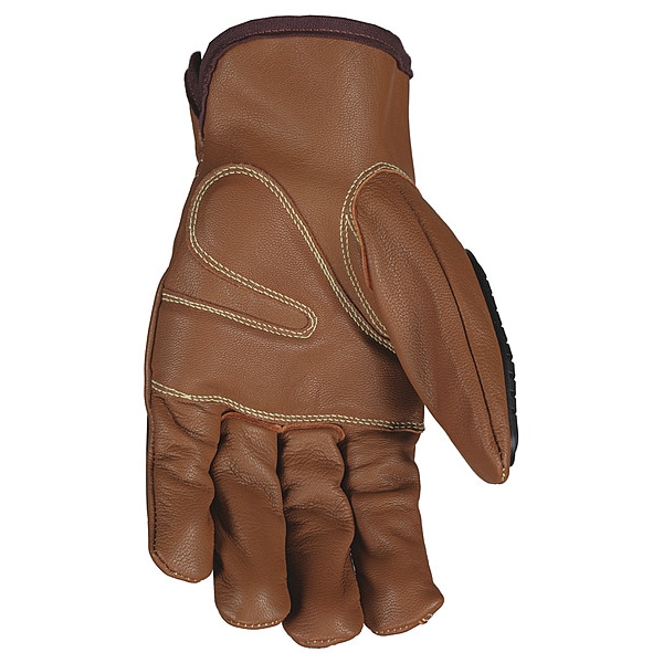 Mcr Safety Leather Drivers Gloves, Shirred Slip-On, Brown / Brown, 12 PK - 36336M