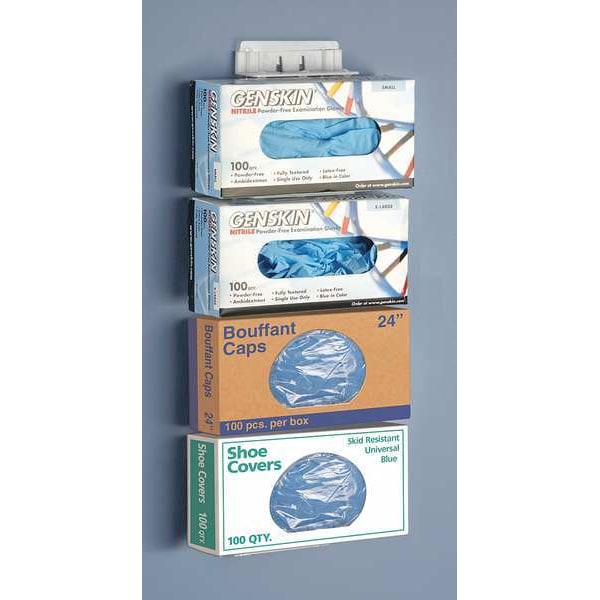 Heathrow Scientific Holder, PETG/Polycarbonate, Holds Glove Boxes/Face Masks/Shoe Covers , White - 120107