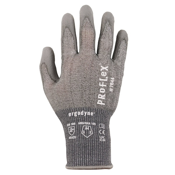 Ergodyne ANSI A4 PU Coated CR Gloves, Gray, Size S - 7044