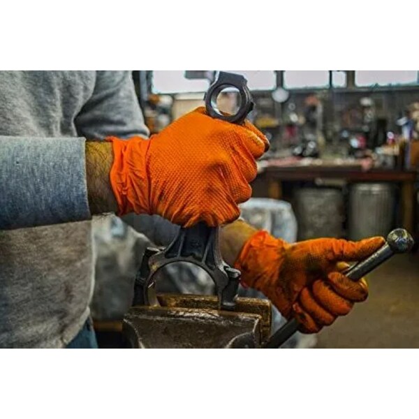 Handcare Disposable Gloves, 8 mil Palm, Nitrile, Powder-Free, XL, 1000 PK, Orange - HC-NEOR80XL