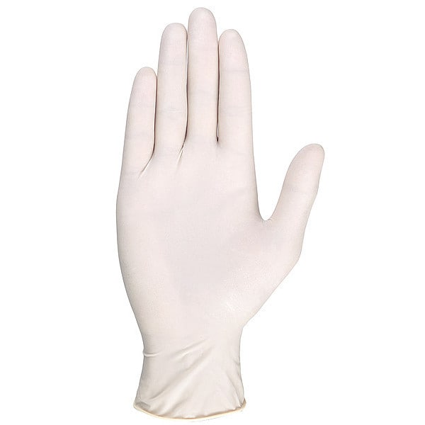 Condor Disposable Gloves, 4 mil Palm, Latex, Powder-Free, S (7), 100 PK, Beige - 10D863
