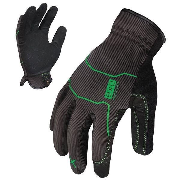 Ironclad Performance Wear EXO Mechanics Gloves, Synthetic Leather Palm, Polyester Back, L, Black/Gray - EXO2-MOU-04-L