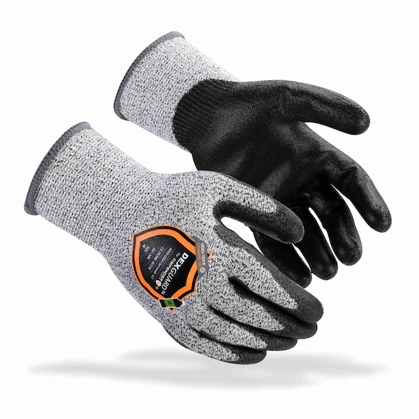 Defender Safety Cut Resistant Coated Gloves, Cut Level A2 , Palm and Fingers: Polyurethane , Smooth , XL 1 PR - DXG-E01-208XL
