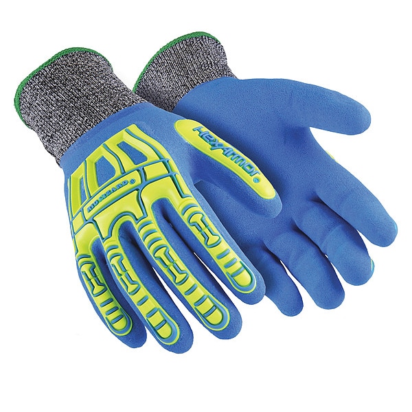 Hexarmor Coated Gloves, Nitrile, Sandy, Full, 4 Abrasion Level, Gray, , S 1 PR - 7102-S (7)