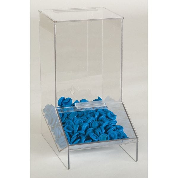 Zoro Select Bulk Glove Dispenser, Acrylic Plastic, Holds Finger Cot , Clear , 12-1/2 in H x 6 in W x 8-1/2 in D - 3RZR9