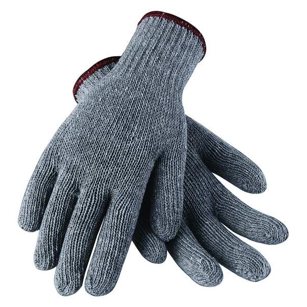 Condor Knit Gloves, Uncoated, General Purpose Work Gloves, Cotton/Polyester, Gray, Large, 1 Pair - 20GY80