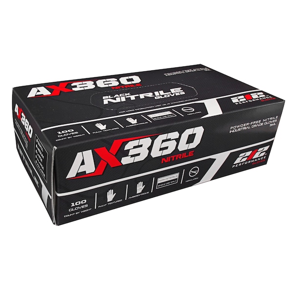 212 Performance NTG-05, Disposable Gloves, 5 mil Palm, Nitrile, Powder-Free, Xl, 100 PK, Black - NTG-05-011