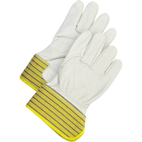 Bdg Leather Palm Gloves, Cowhide, Thinsulate, Rubberized Cuff w/Inside Elastic Cuff, Beige/Yellow, XL - 40-9-2525-XL
