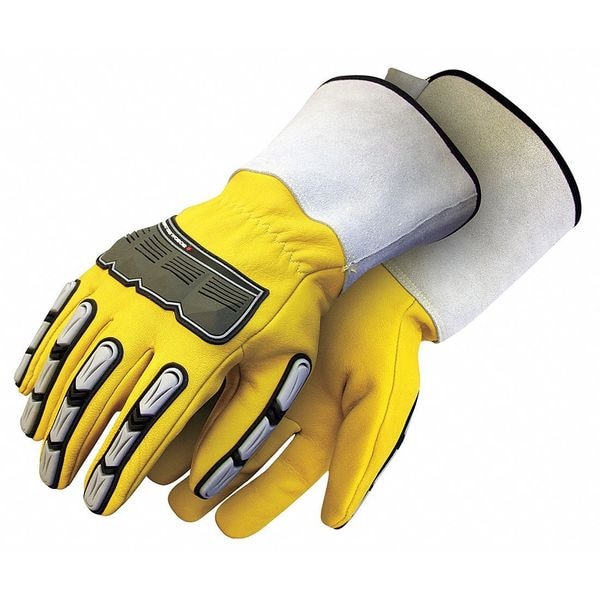 Bdg Leather Gloves, Goatskin, Yellow, L - 20-9-10696-L