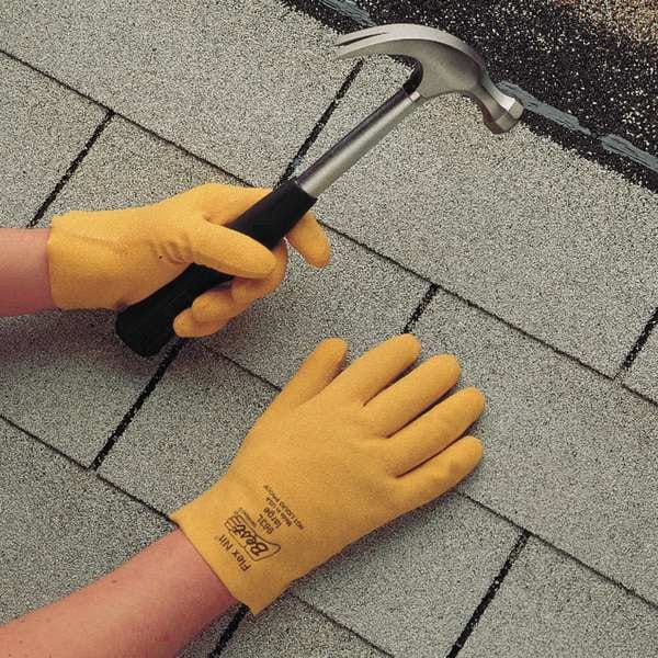 Showa Coated Gloves, PVC, Rough, Full, 3 Abrasion Level, Yellow, XL (11) 1 PR - 962XL-11-V