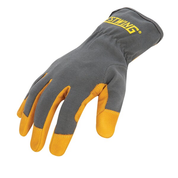 Estwing Leather Palm Work Glove with Elastic Sewn Extended Cuff, Medium - EWLPSC0609