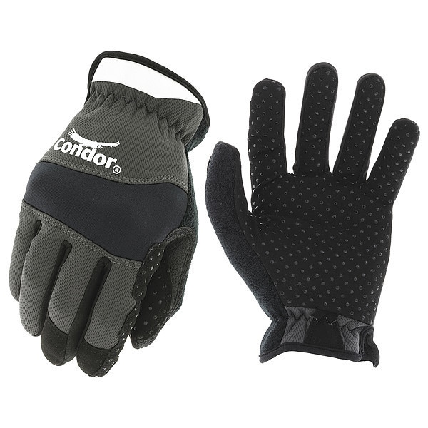 Condor Condor Mechanics Gloves, Synthetic Leather Palm, Polyester Back, 10, Black - 488C61