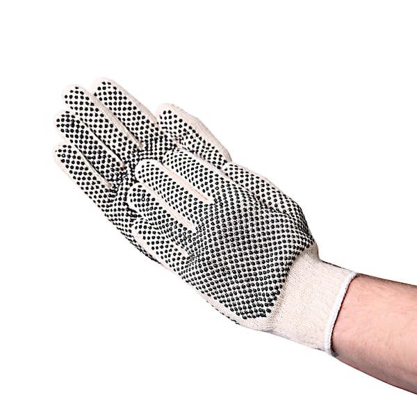 Vguard Natural Medium Weight 2-Sided PVC Dot Knit Gloves 25DZ/CS- Men's, PK 600 - SKVG500M