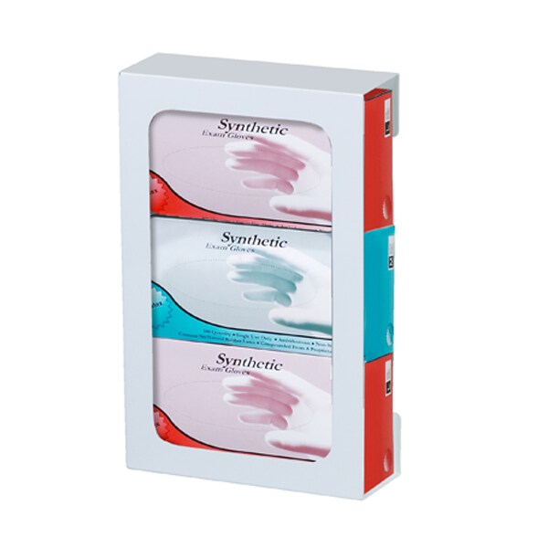 Clinton Triple White Steel Glove Box Holder - GW-2030