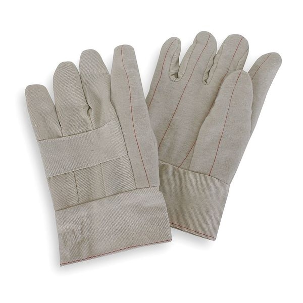 Condor Condor Heat Resistant Gloves, Canvas Burlap Cotton, 500  Degrees F Max Temp., Straight Cuff natural - 4TJY2