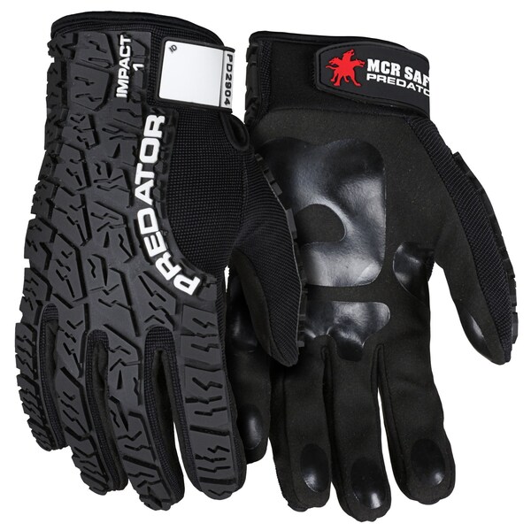 Mcr Safety Gloves, Predator Multi-Task Black PVC Polymer, XXL - PD2904XXL