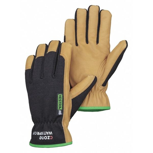 Hestra Cold Protection Gloves, Goatskin Leather Palm, CZone Membrane Lining, Black/Tan, 2XL - 73060-11
