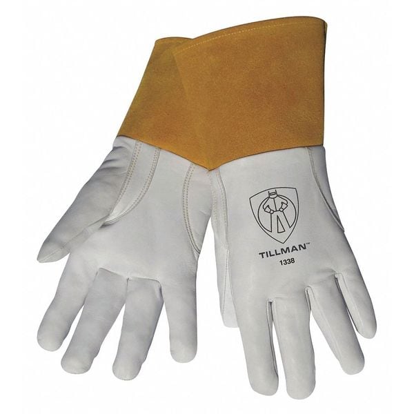 Tillman Welding Gloves, Straight Thumb, Grain Goatskin Leather, Unlined, 1 PR - 1338S