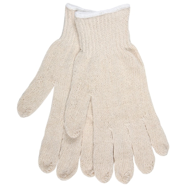 Mcr Safety Gloves, Econ Cotton/Polyester Nat'l 7 Gauge, S, 12PK - 9636S