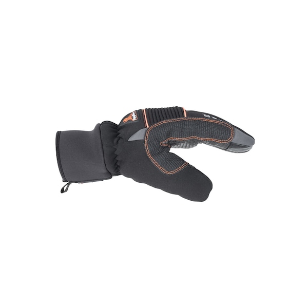 Refrigiwear Cold Protection Gloves, Synthetic Leather Palm, Tricot Lining, Black, L - 0518RBLKLAR