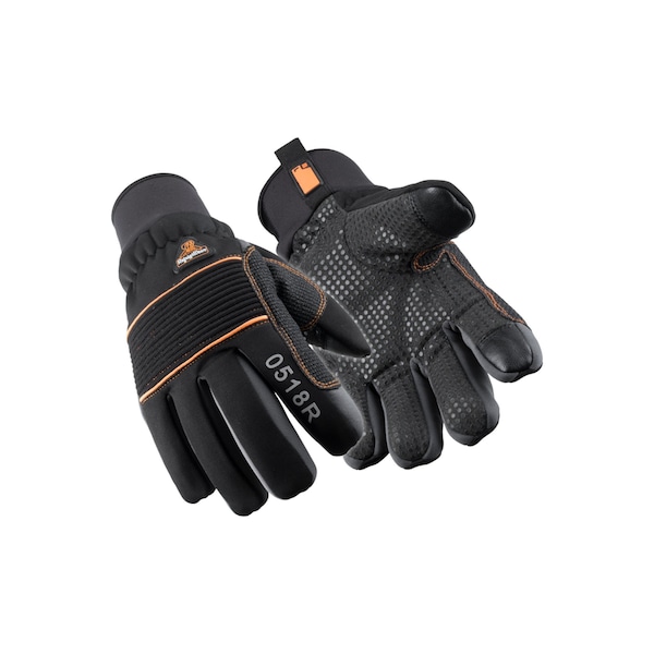 Refrigiwear Cold Protection Gloves, Synthetic Leather Palm, Tricot Lining, Black, L - 0518RBLKLAR