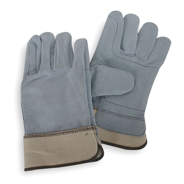 Condor Leather Gloves, Cowhide, Safety Cuff, Wing Thumb, Gray, S, 1 PR - 4TJU3