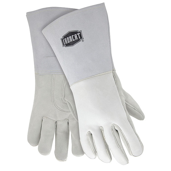 Ironcat Welding Gloves, Gauntlet Cuff, Reinforced Thumb, Premium Elkskin, L, 1 PR - 9061/L