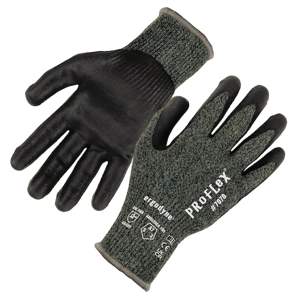 Ergodyne ANSI A7 Nitrile Coated CR Gloves, Green, Size S - 7070
