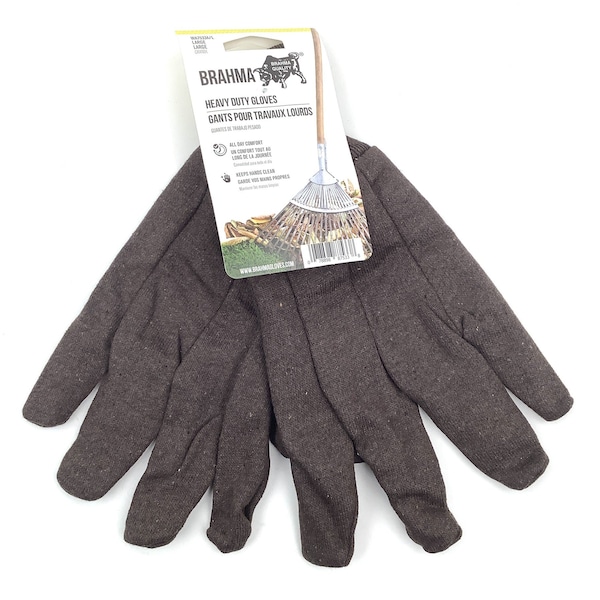 Brahma Jersey Glove, Brown, Premium Quality, Medium Weight, Clute Pattern, Knit Wrist, Large - WA7533A