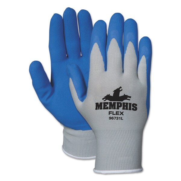 Mcr Safety Memphis Flex Seamless Nylon Knit Gloves, Small, Blue/Gray, PK12 - 96731S