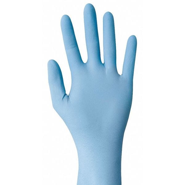 Showa 7500PF, Disposable Gloves, 4 mil Palm, Nitrile, Powder-Free, L ( 9 ), 100 PK, Blue - 7500PFL