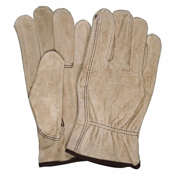 Mcr Safety Leather Drivers Gloves, Slip-On, Keystone Thumb, Gunn Cut, Brown, XL 12 PK - 3130XL