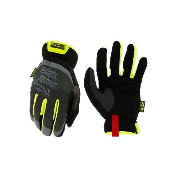 Mechanix Wear Mechanix Wear FastFitHi-VizRetail Work Gloves, Synthetic Leather, Black, 2XL - MFF-91-012