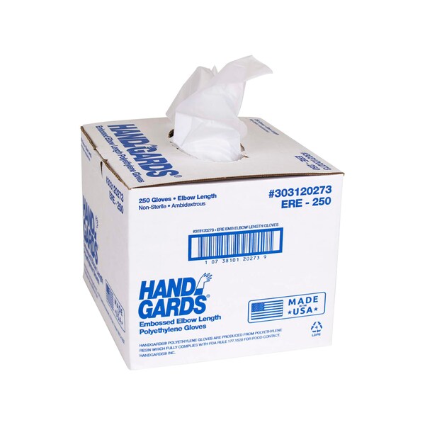 Handgards Comfortfit Powder Free Latex Free One Size Embossed Poly Glove, PK1000 - 303120273