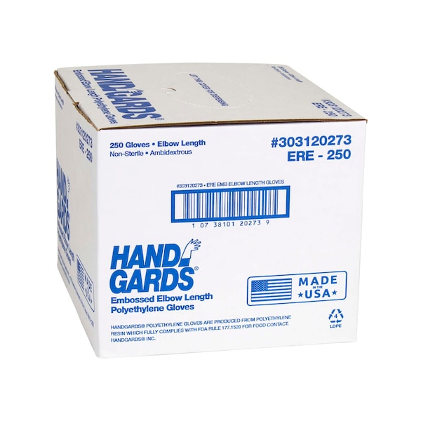 Handgards Comfortfit Powder Free Latex Free One Size Embossed Poly Glove, PK1000 - 303120273