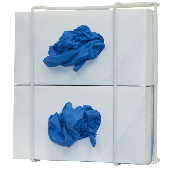 Bowman Dispensers Glove Box Dispenser, Powder-Coated Steel Wire, Holds (2) Boxes , White - GL022-0613