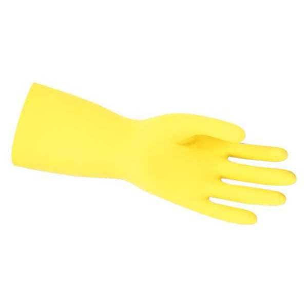 Mcr Safety 5270 Chemical Resistant Gloves, Natural Rubber Latex, 12 in L, 18 mil, Yellow, S, 12 PK - 5270