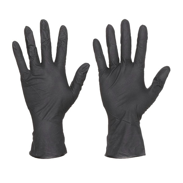 Mcr Safety NitriShield 6060, Disposable Gloves, 3.7 mil Palm, Nitrile, Powder-Free, 2XL (11), 100 PK, Black - 6060XXL