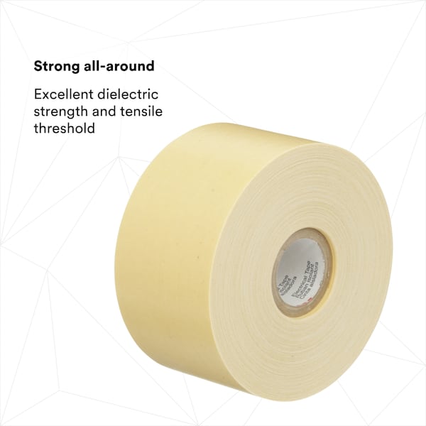 Cinta aislante eléctrica de 3M, 8 mil, 2" x 108 pies, amarilla, paquete de 16 - 2520-2X36YD