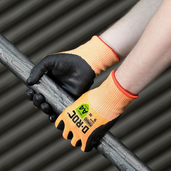 Magid Coated Gloves, TriTek, 5 Abrasion Level, Orange, 1 PR - DXG48-8