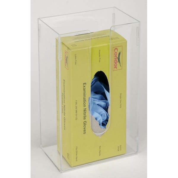 Zoro Select Glove Box Dispenser, PETG Plastic, Holds Boxed, Loose or Packaged Gloves , Clear - 4DKT8